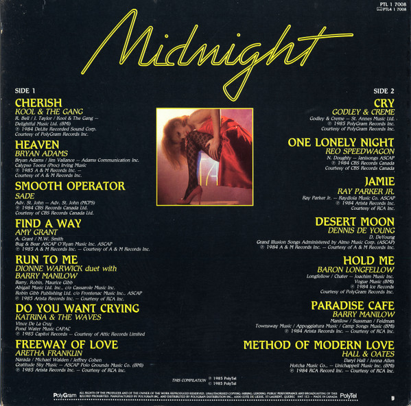 Various - Midnight [Vinyl] | Polytel (PTL-1-7008) - 2