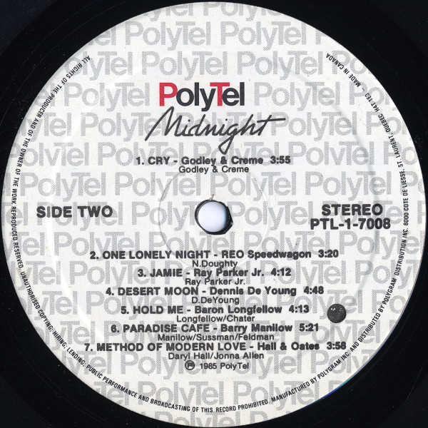 Various - Midnight [Vinyl] | Polytel (PTL-1-7008) - 4