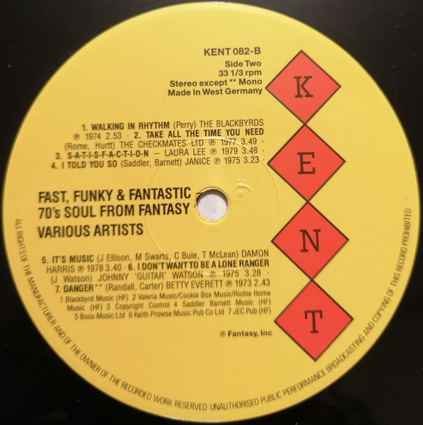Various - Fast, Funky & Fantastic (70's Soul From Fantasy) | Kent Records (KENT 082) - 4 Various - Fast, Funky & Fantastic (70's Soul From Fantasy) | Kent Records (KENT 082) - 4