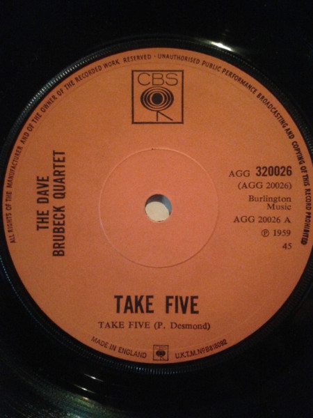 The Dave Brubeck Quartet - Take Five | CBS (AGG 320026) - 2