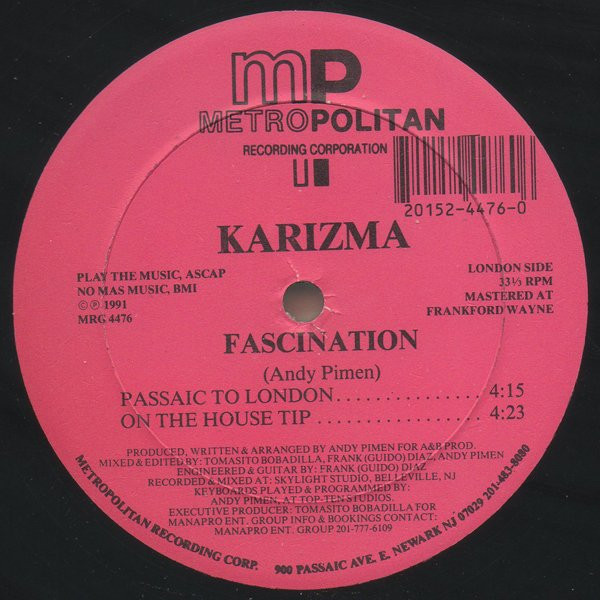Karizma - Fascination | Metropolitan Recording Corporation (MRC 4476) - 2