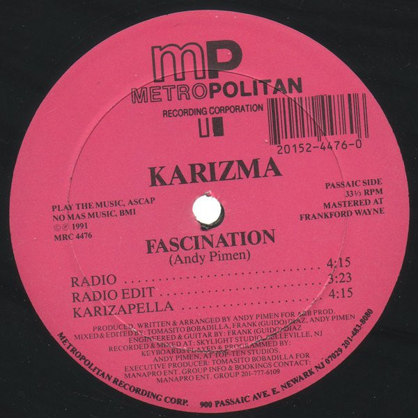 Karizma - Fascination | Metropolitan Recording Corporation (MRC 4476) - main