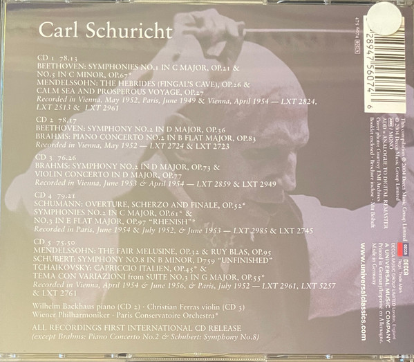 Carl Schuricht - Decca Recordings 1949-1956 | Decca (475 6074-2) - 2