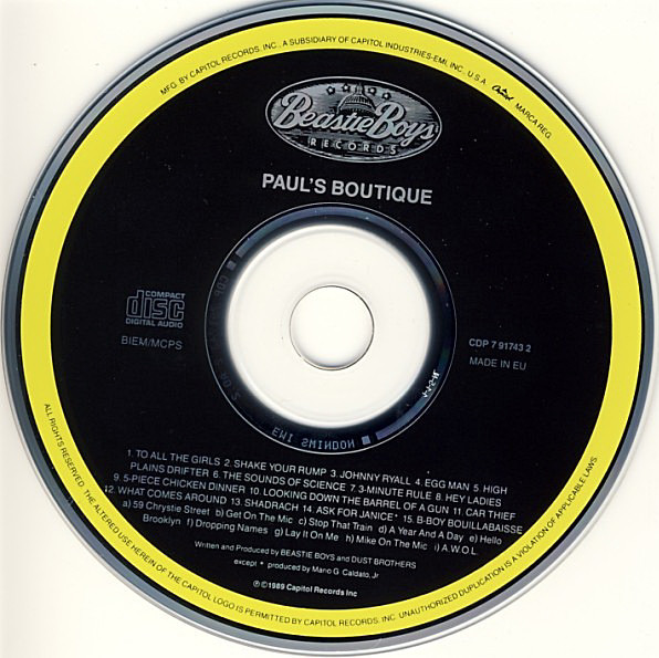 Beastie Boys - Paul's Boutique | Beastie Boys Records (CDP 7 91743 2) - 3 Beastie Boys - Paul's Boutique | Beastie Boys Records (CDP 7 91743 2) - 3