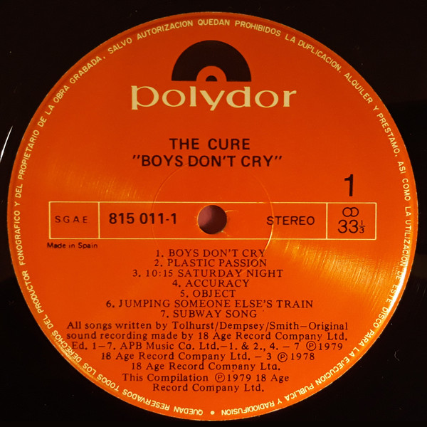 The Cure - Boys Don't Cry | Polydor (815 011-1) - 3