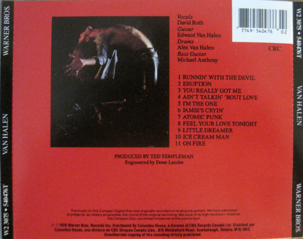 Van Halen - Van Halen [CD] | Warner Bros. Records (W2 3075) - 2