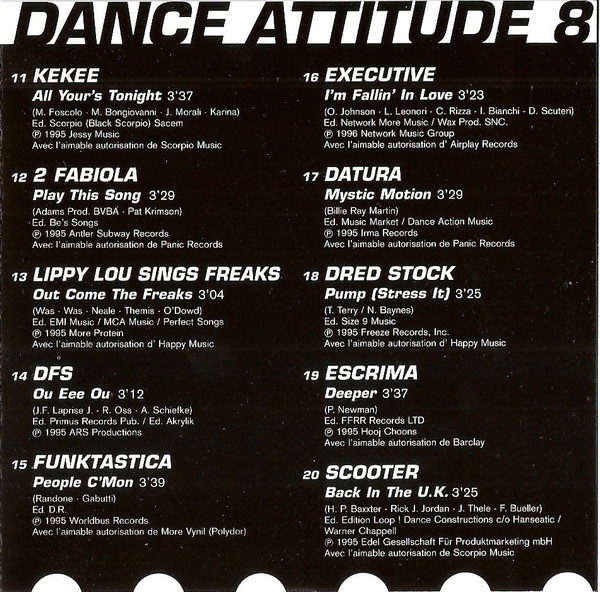 Various - Dance Attitude 8 | Polygram Projets Spéciaux (6304) - 3