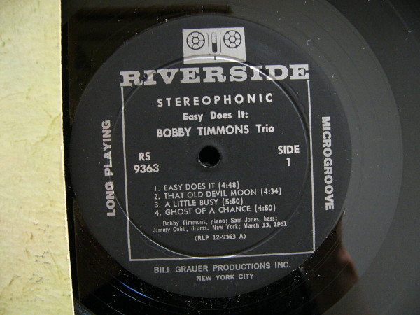 The Bobby Timmons Trio - Easy Does It | Riverside Records (RS-9363) - 3 The Bobby Timmons Trio - Easy Does It | Riverside Records (RS-9363) - 3