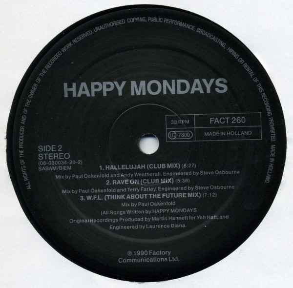 Happy Mondays - Hallelujah | Factory (FACT 260) - 4