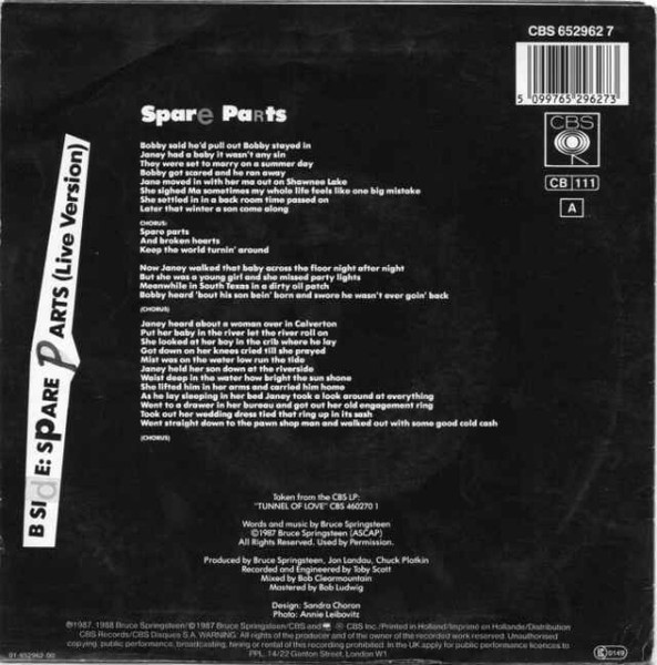 Bruce Springsteen - Spare Parts | CBS (652962 7) - 2