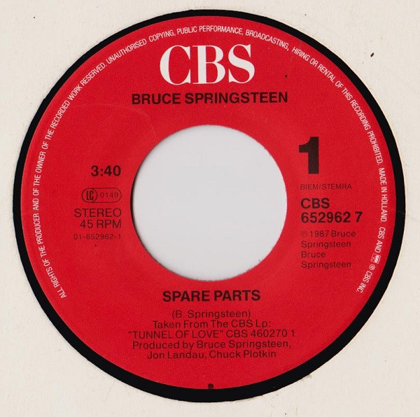 Bruce Springsteen - Spare Parts | CBS (652962 7) - 3