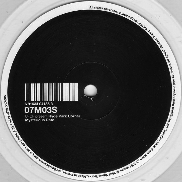United Friends Of Funk Present Hyde Park Corner - Mysterious Date | VOX (VOX005)