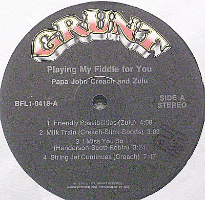 Papa John Creach & Zulu - Playing My Fiddle For You | Grunt (BFL1-0418) - 3