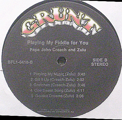 Papa John Creach & Zulu - Playing My Fiddle For You | Grunt (BFL1-0418) - 4