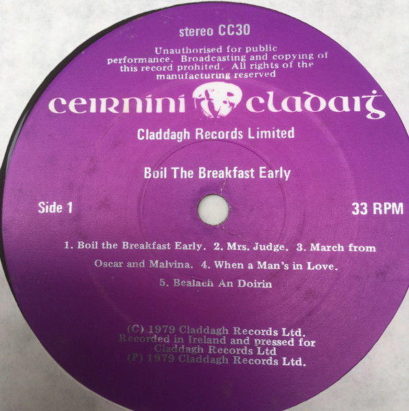 The Chieftains - Chieftains 9: Boil The Breakfast Early | Claddagh Records (CC30) - 3 The Chieftains - Chieftains 9: Boil The Breakfast Early | Claddagh Records (CC30) - 3