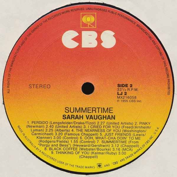 Sarah Vaughan - Summertime | CBS (LJ 2) - 4
