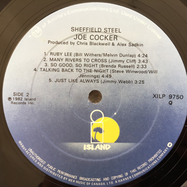 Joe Cocker - Sheffield Steel | Island Records (XILP 9750) - 4