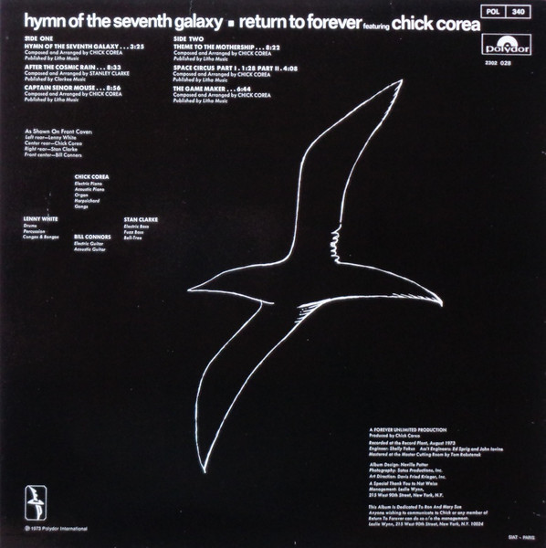 Return To Forever Featuring Chick Corea - Hymn Of The Seventh Galaxy | Polydor (2302 028) - 2 Return To Forever Featuring Chick Corea - Hymn Of The Seventh Galaxy | Polydor (2302 028) - 2