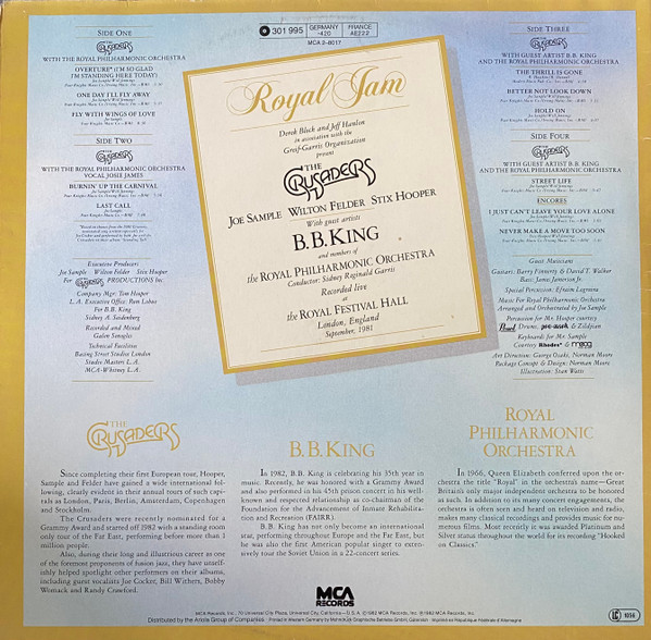 The Crusaders With B.B. King & Royal Philharmonic Orchestra - Royal Jam | MCA Records (301 995) - 4