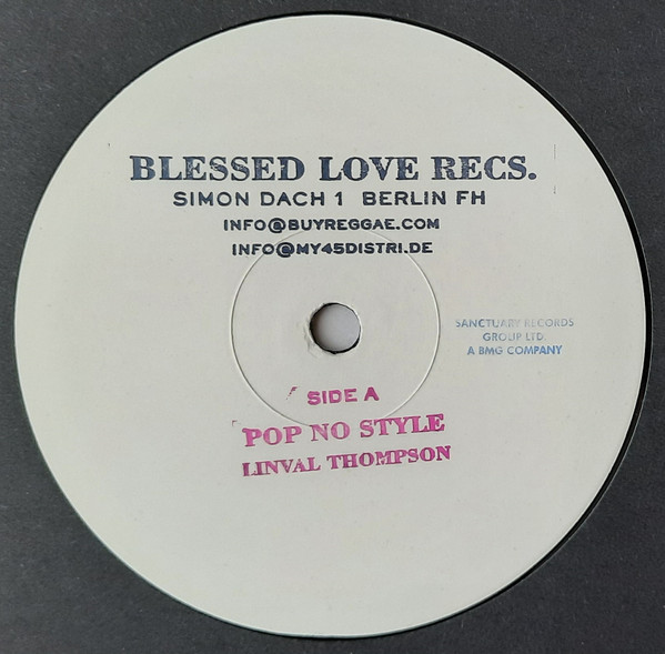 Linval Thompson / Scientist & The Roots Radics - Pop No Style / Second Hand Girl | Blessed Love Records (TRBR002) - main Linval Thompson / Scientist & The Roots Radics - Pop No Style / Second Hand Girl | Blessed Love Records (TRBR002) - main