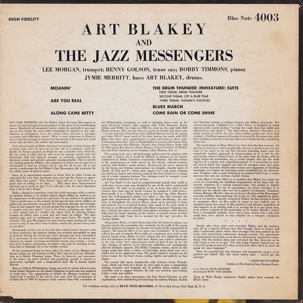 Art Blakey & The Jazz Messengers - Art Blakey And The Jazz Messengers | Blue Note (4003) - 2 Art Blakey & The Jazz Messengers - Art Blakey And The Jazz Messengers | Blue Note (4003) - 2