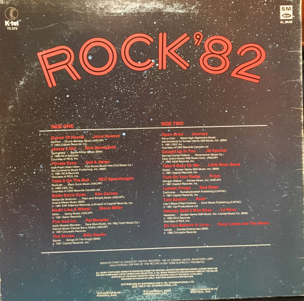 Various - Rock '82 | K-tel (TC 273) - 2