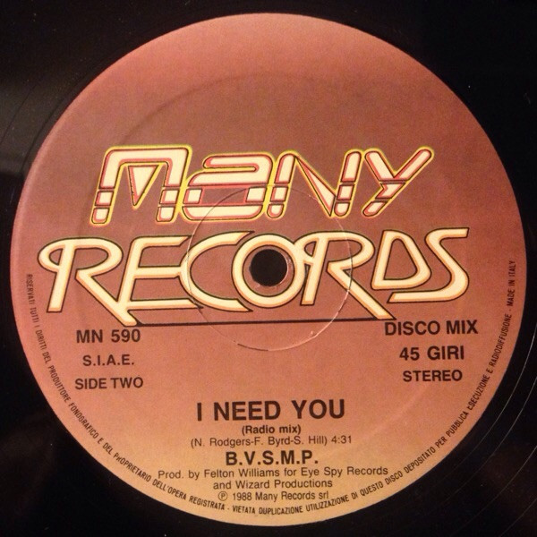 B.V.S.M.P. - I Need You | Many Records (MN 590) - 2 B.V.S.M.P. - I Need You | Many Records (MN 590) - 2