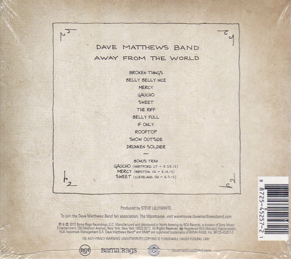 Dave Matthews Band - Away From The World | RCA (88725-45257-2) - 3