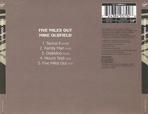 Mike Oldfield - Five Miles Out | Virgin (7243 8 49379 2 8) - 2