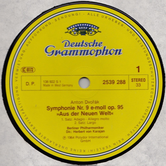 Antonín Dvořák / Bedřich Smetana - Berliner Philharmoniker , Herbert von Karajan - Symphonie "Aus Der Neuen Welt" - 5 Slawische Tänze / Moldau - Tänze Aus "Die Verkaufte Braut" | Deutsche Grammophon (2726 516) - 3 Antonín Dvořák / Bedřich Smetana - Berliner Philharmoniker , Herbert von Karajan - Symphonie "Aus Der Neuen Welt" - 5 Slawische Tänze / Moldau - Tänze Aus "Die Verkaufte Braut" | Deutsche Grammophon (2726 516) - 3