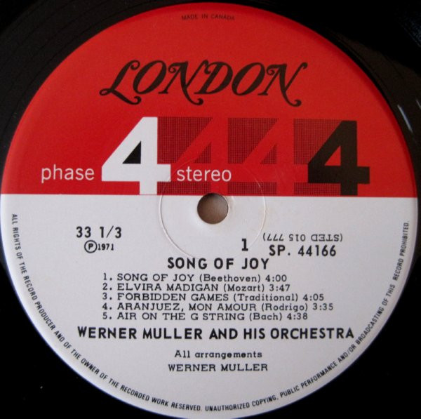 Werner Müller Und Sein Orchester - Songs Of Joy [Vinyl] | London Records (SP 44166) - 3