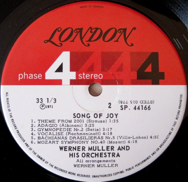 Werner Müller Und Sein Orchester - Songs Of Joy [Vinyl] | London Records (SP 44166) - 4