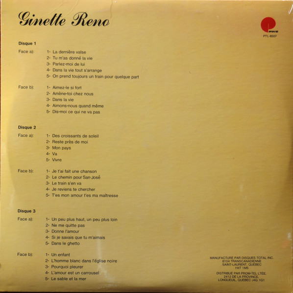 Ginette Reno - Ginette Reno Chante Pour Nous | Disques Total (PTL-6507) - 2 Ginette Reno - Ginette Reno Chante Pour Nous | Disques Total (PTL-6507) - 2