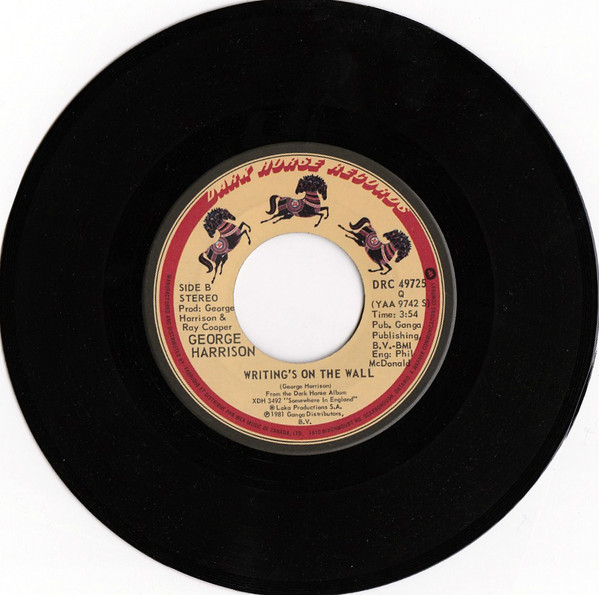 George Harrison - All Those Years Ago (7") [Vinyl] | Dark Horse Records (DRC 49725) - 3