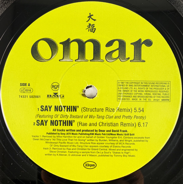 Omar - Say Nothin' | BMG (74321 50286 1) - 3