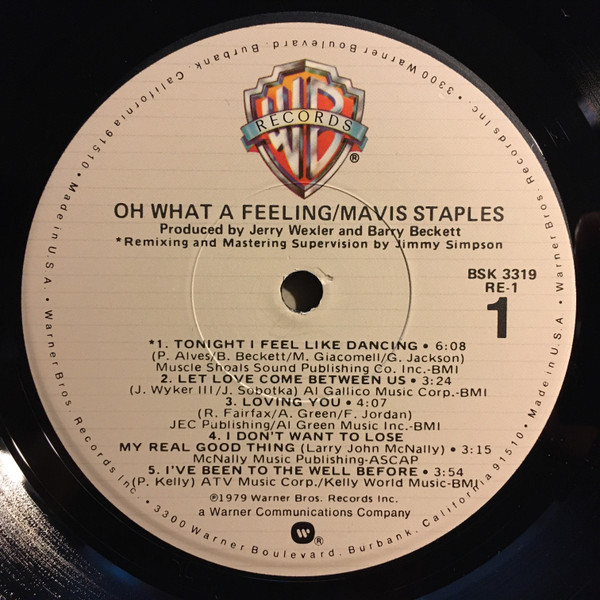 Mavis Staples - Oh What A Feeling | Warner Bros. Records (BSK 3319) - 3