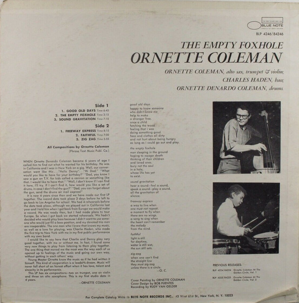 Ornette Coleman - The Empty Foxhole | Blue Note (BST 84246) - 2 Ornette Coleman - The Empty Foxhole | Blue Note (BST 84246) - 2