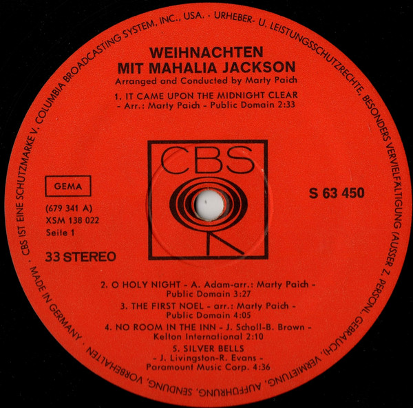 Mahalia Jackson - Weihnachten Mit Mahalia | CBS (S63450) - 3 Mahalia Jackson - Weihnachten Mit Mahalia | CBS (S63450) - 3