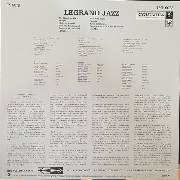 Michel Legrand Featuring Miles Davis - Legrand Jazz | Impex Records (IMP6028) - 2