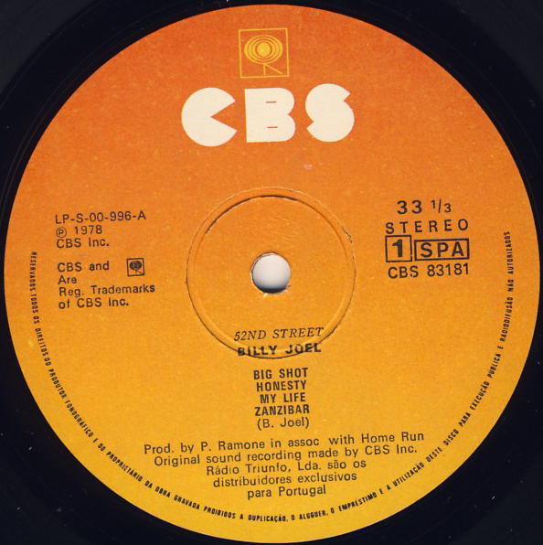Billy Joel - 52nd Street | CBS (CBS 83181) - 3