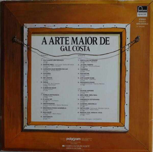 Gal Costa - A Arte Maior De Gal Costa | Fontana (814 028-1 4) - 3 Gal Costa - A Arte Maior De Gal Costa | Fontana (814 028-1 4) - 3