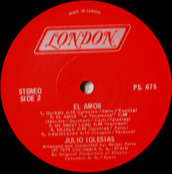 Julio Iglesias - El Amor | London Records (PS 676) - 4 Julio Iglesias - El Amor | London Records (PS 676) - 4