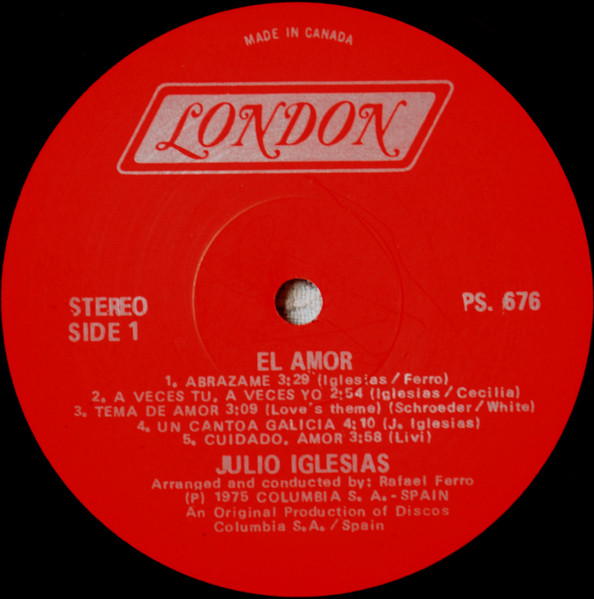 Julio Iglesias - El Amor | London Records (PS 676) - 3 Julio Iglesias - El Amor | London Records (PS 676) - 3