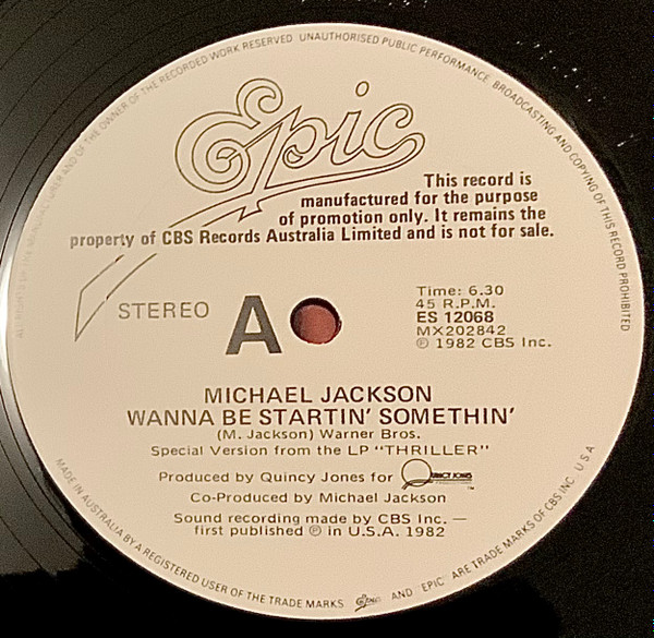 Michael Jackson - Wanna Be Startin' Somethin’ | Epic (ES 12068) - 3 Michael Jackson - Wanna Be Startin' Somethin’ | Epic (ES 12068) - 3