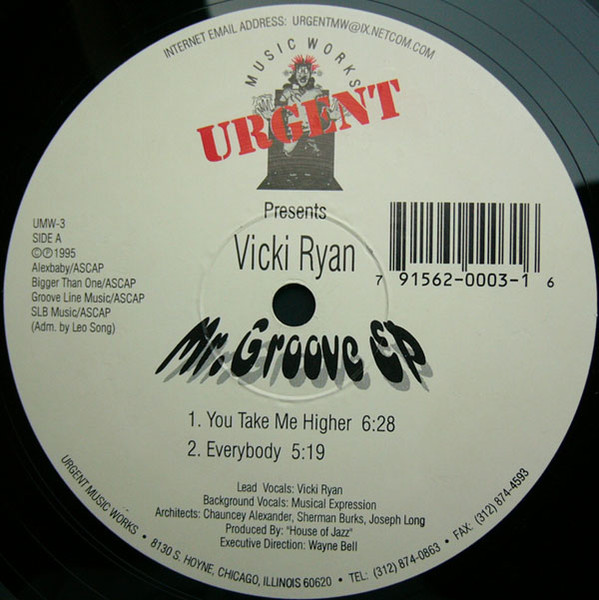 Vicki Ryan - Mr. Groove E.P. | Urgent Music Works (UMW-3) - 3 Vicki Ryan - Mr. Groove E.P. | Urgent Music Works (UMW-3) - 3
