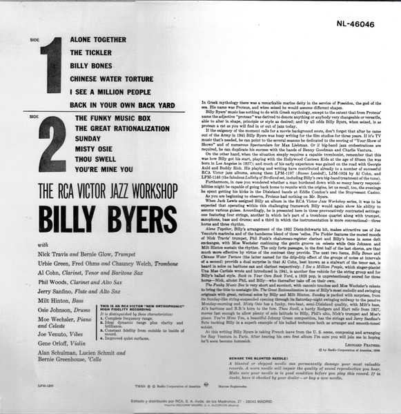 Billy Byers - The Jazz Workshop | RCA Victor (NL-46046) - 2 Billy Byers - The Jazz Workshop | RCA Victor (NL-46046) - 2