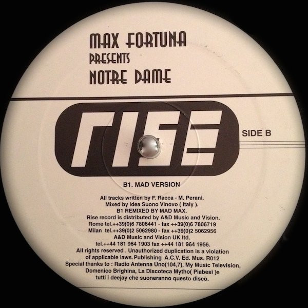 Max Fortuna - Notre Dame | Rise Records (R 012) - 2
