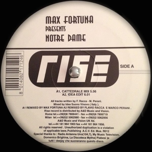 Max Fortuna - Notre Dame | Rise Records (R 012) - main