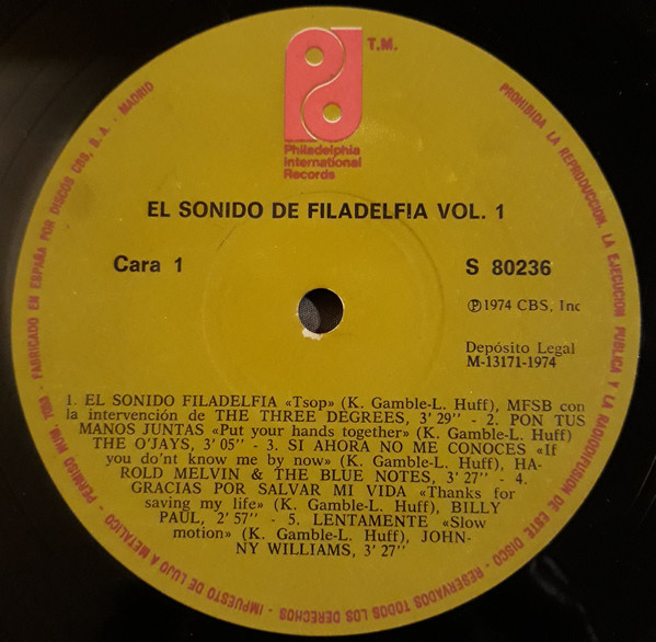 Various - El Sonido De Filadelfia Vol. 1 | Philadelphia International Records (S 80236) - 3