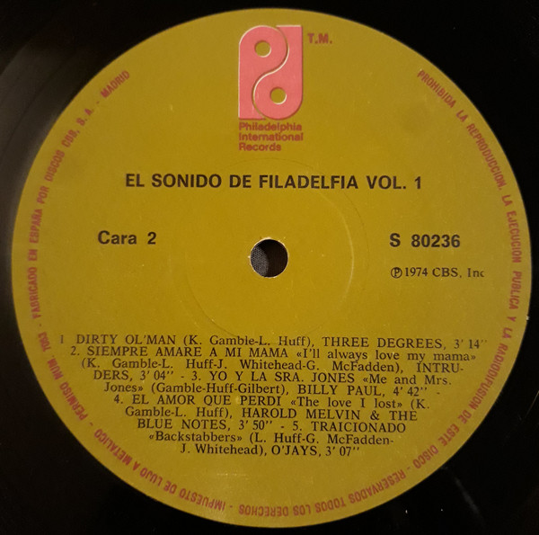 Various - El Sonido De Filadelfia Vol. 1 | Philadelphia International Records (S 80236) - 4